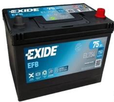  EL754 - BATERIA EXIDE EFB 75AH 750A  260X173X222  +DCH START/STOP