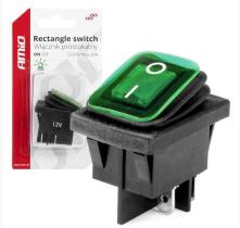 ACCESORIOS 5903293030905 - INTERRUPTOR RECTANGULAR VERDE CON LUZ 12/24 20A ON/OFF