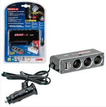 ADCESORIOS 8000692390481 - ADAPTADOR ENCHUFE MECHERO DUO-4 3 TOMAS 1 USB 12/24V