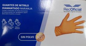 VARIOS 8445254045254 - CAJA DE GUANTES NITRILO DIAMANTADOS 90 UNDS NARANJAS XXL